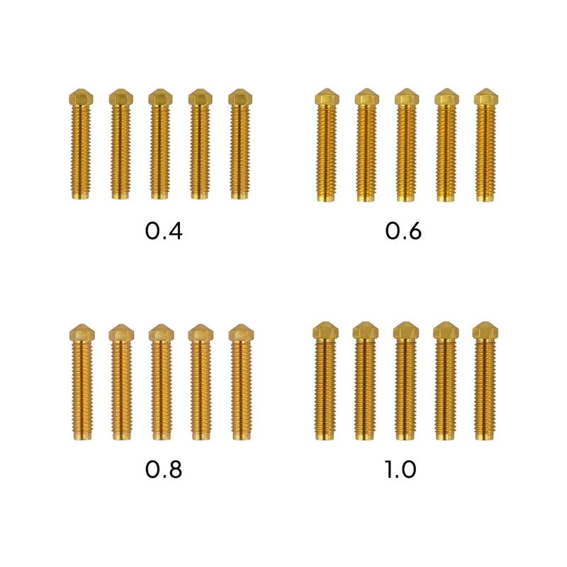 Multi-Size Brass Nozzle Kit for OrangeStorm Giga